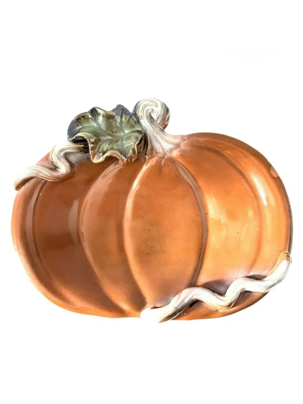 Ceramic Pumpkin Plate Thanksgiving Fall Autumn Serving Decor